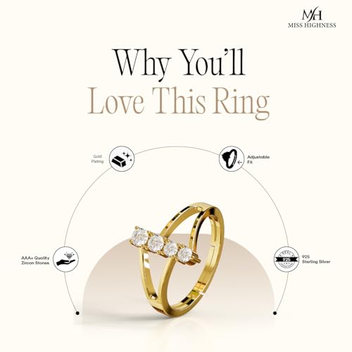 Image of Miss Highness 925 Silver Solitaire Ring for Women and Girls | Elegant Adjustable Design | Silver Jewellery With Authenticity Certificate | Gift for Girlfriend Wife | Everyday Wear Ring
