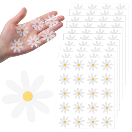 Daisy Stickers 200 PCS Spring Floral Stickers Cute Aesthetic Flower Decals Self-Adhesive Small Flower Sticker for Laptop Water Bottle Phonecase Car Birthday Wedding Decor