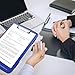 YEAHVIY Clipboard with Storage, Large Capacity Nursing Clipboards with Low Profile Clip, Heavy Duty Plastic Storage Clipboard with Pen Holder, Side-Opening (Dark Blue with Black Clip)