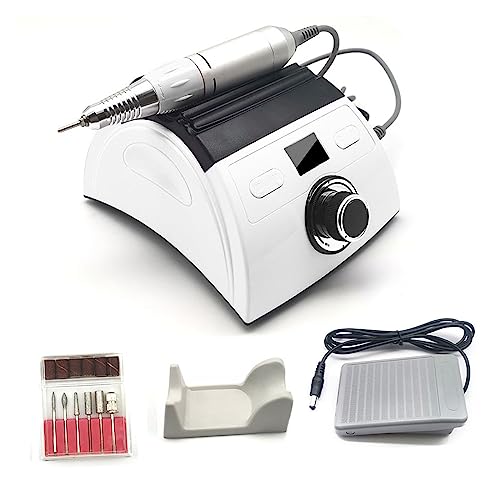 BZBZB Taladro de uñas eléctrico Profesional 30000 RPM Torno de Taladro de uñas eléctrico Profesional Pantalla LED Máquina de manicura con Taladro de uñas de Repuesto