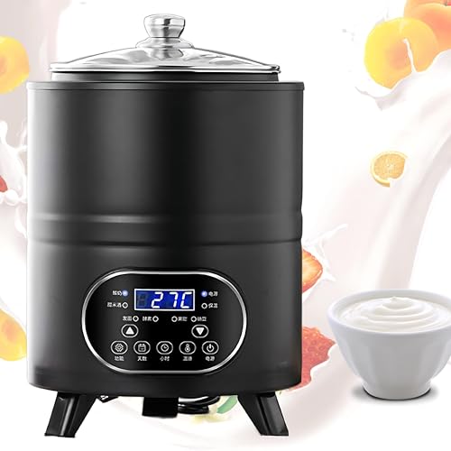 Giuggiolared Yogurtera, Máquina para Yogur Natural y Saludable con Capacidad 8L/12L, Yogurtera con Pantalla LCD y Termostato Ajustable, para Yogur Fresco Casero y Postres Fermentados Black-12L