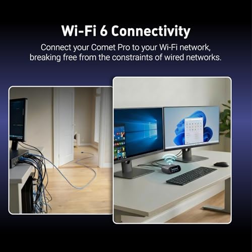 Image of GL.iNet Comet Pro (GL-RM10) Remote KVM Over Wi-Fi, Dual Band Wi-Fi 6, 4K@30FPS Passthrough, Touchscreen, 32GB eMMC,Tailscale Support Remote Access and ATX /fingerbot for Disaster Recovery, Home Office
