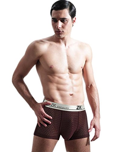 ZUKULIFE Mens Ice Silk Boxer Mesh Brief Pack of 43