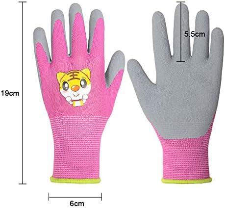 2 Pairs Gardening Gloves Garden Work Gloves Kids Gardening Gloves for Age 4-12 Suitable for Picking and Animal Feeding