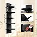 YEXEXINM 5 Tier Wall Shelf Unit - Narrow Smooth Laminate Finish - Vertical Column Wall Decor Mount Floating Storage Home Decor Organizer Tall Tower Utility Shelf for Bedrooms, Living Rooms(Black)