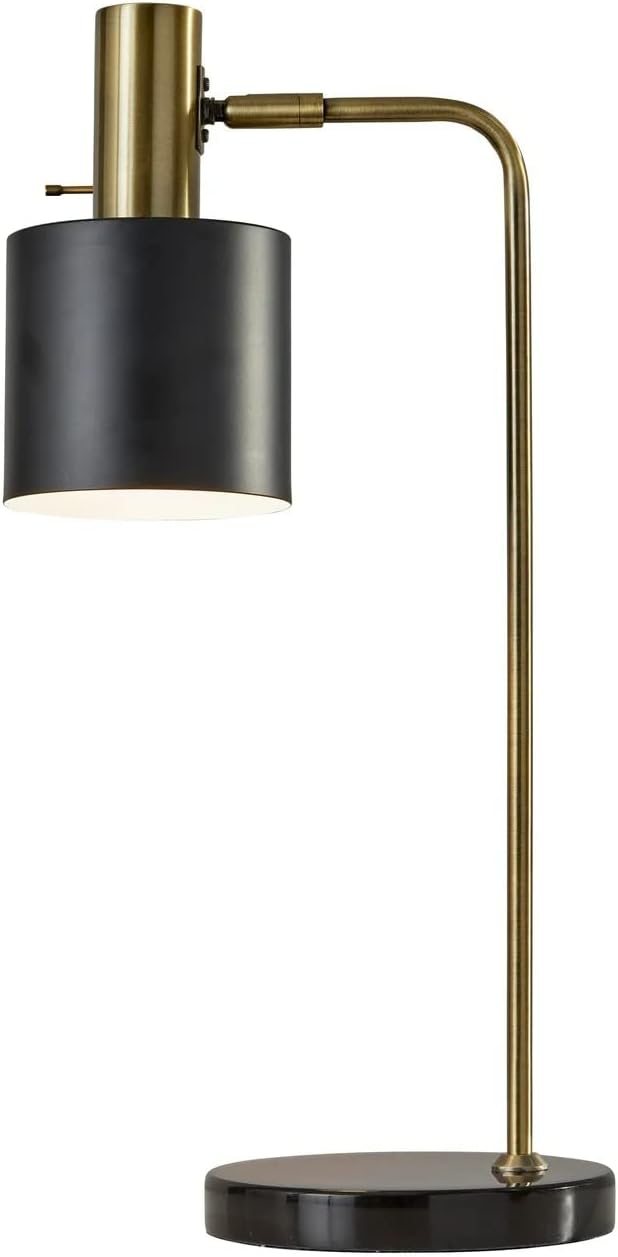 Adesso 3158-01 Emmett Desk Lamp, Antique Brass, Black