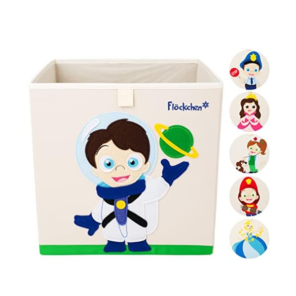 Flöckchen Kinder Aufbewahrungsbox | Premium Spielzeugkiste für Kinderzimmer I Spielzeug Box (33x33x33) bringt Ordnung ins Kallax Regal I Kinder Motiv