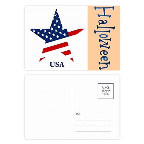Cartes postales d'Halloween avec drapeau américain pour décorer votre table et inviter vos amis