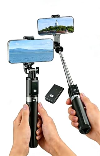 ���B��_ �Z���t�B�[�_ �~�j�O�r 2-in-1 �X�}�z�X�^���h �y�ʃR���p�N�g 9 �i�K�L�k�i�ŏ� 20cm�j 360° ���R���� 10m �����R�� iPhone/Android �Ή� ���s/Vlog/����B�e�œK