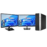 【整備済み品】エイチピー デスクトップPC 600G3 / 22型フルHD液晶2台セット / Win 11 Pro/MS Office H&B 2019 / Core i5-7500 / wajunのWIFI/Bluetooth / 8GB / 256GB SSD