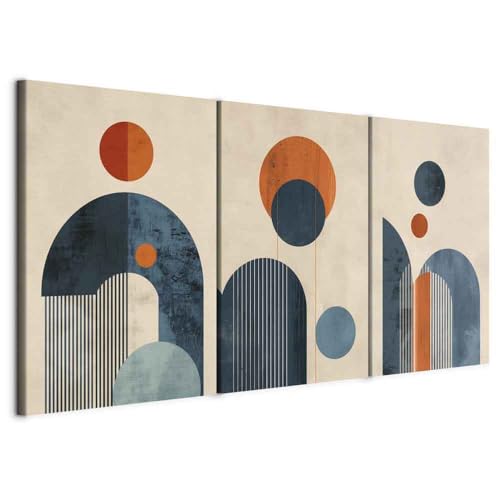 murando - Set De 3 Cuadros Acústico Multipanel Círculos coloridos 180x90 cm 3 Pieza 60x90 cm Cada - Conjunto De 3 - Moderno Espuma Acústica Absorbe el Sonido Aislamiento - a-H-10122-b-a