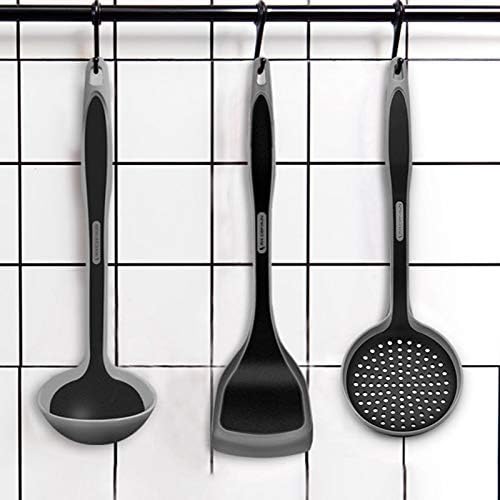 JJZXD スープスプーンキッチンシリコーンキッチン用品シリコーンクッキングスプーンキッチン用品フライパンシャベル漏れやすいシャベル 【召喚】