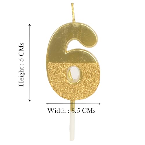 Image of Birthday Number Candles 20 for Kids Cake Topper Decoration Sparkle Gold Metallic Drip-Resistant Candles for Wedding Anniversary Graduation Retirement Twentyth Year Celebration Size 5 x 3.5 cm