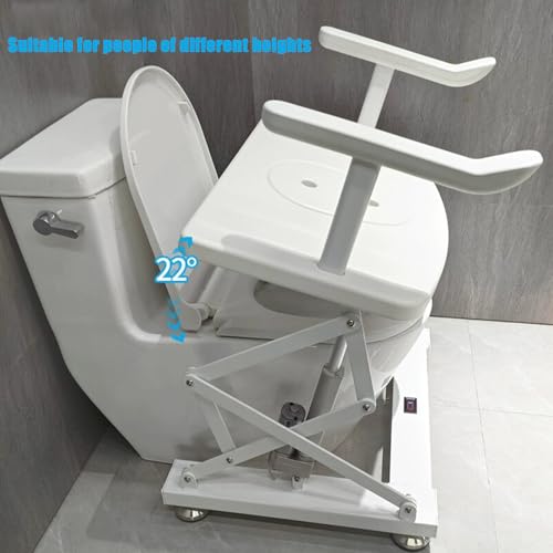 Elevador de asiento de inodoro eléctrico con asas, asiento ajustable en altura, control remoto, elevador eléctrico para personas mayores y discapacitadas, soporta hasta 330LBS (blanco) miniatura 4