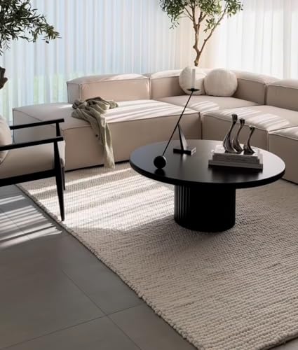 S & L Homes Wool Cotton Hand Woven Chunky Knit Popcorn Rug - Ivory Contemporary Area Rug for Living Room Bedroom (8' x 10' - Ivory) - Image 2