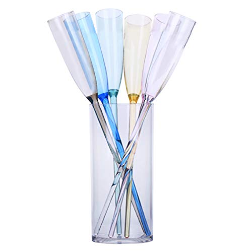 Conjunto de 6 taças de champanhe HEMOTON, taças de vinho coloridas de cristal para coquetéis e taças