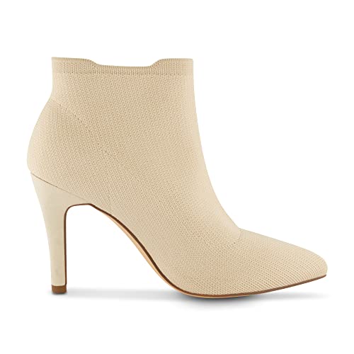 CUSHIONAIRE Women's Genie Stretch Knit Heel Bootie +Memory Foam padding, Wide Widths Available4