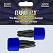 BUMPY Rubbery Bicycle Handlebar End Plugs, Innovative Design, Bumpers Made of Durable Colorful Silicone, Expands to Lock in Place, Adds Safety & Style, One Pair (Blue), One Size