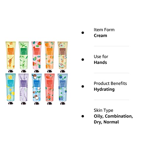 10 Pack Hand Cream For Dry Cracked Hands,Mothers Day Gifts For Her Natural Plant Fragrance Mini Hand Lotion Moisturizing Hand Care Cream Travel Size Hand Lotion For Dry Hands Gift Set For Mom,Grandma #TOP7