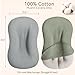 Muslin Baby Lounger Cover 2 Pack, Cotton Soft Breathable Infant Nest Slipcovers, Envelope Closure, Compatible with Snuggle MeLoungers, Machine Washable, Cover Only, for Boys Girls(Gray & Green)