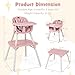 HONEY JOY 5-in-1 High Chair, Convertible Highchair for Babies and Toddlers/Kids Chair Table Set/Infant Feeding Chair w/Safety Harness, PU Leather Cushion & Removable Food Tray (Pink)