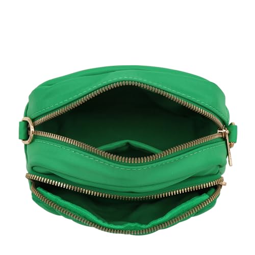 Image of FashionPuzzle Quilted Nylon Crossbody Bag with Wide Strap
