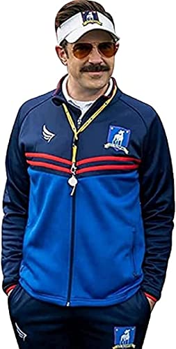 Ted Jason Sudeikis Blue Track Jacket Bomber Jacket- Football Coach Jacket for Mens3
