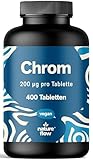 Chrom Picolinat hochdosiert - 400x Tabletten hochdosiert mit 200 mcg Chrom pro Tablette - vegan und produziert in Deutschland - Verpackung kann variieren