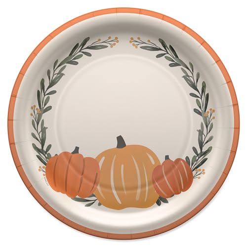 American Greetings 36-Count 10 in. Paper Dinner Plates, Fall Leaves,