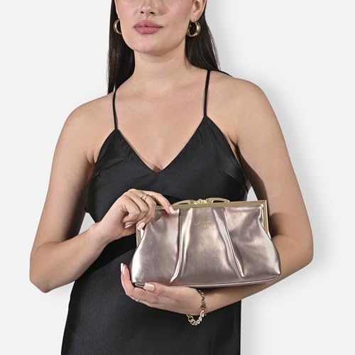 Image of Lavie Luxe Women's Pleato 2-Compartment Frame Cross Body Sling Bag | Ladies Purse Handbag | Gift for Women