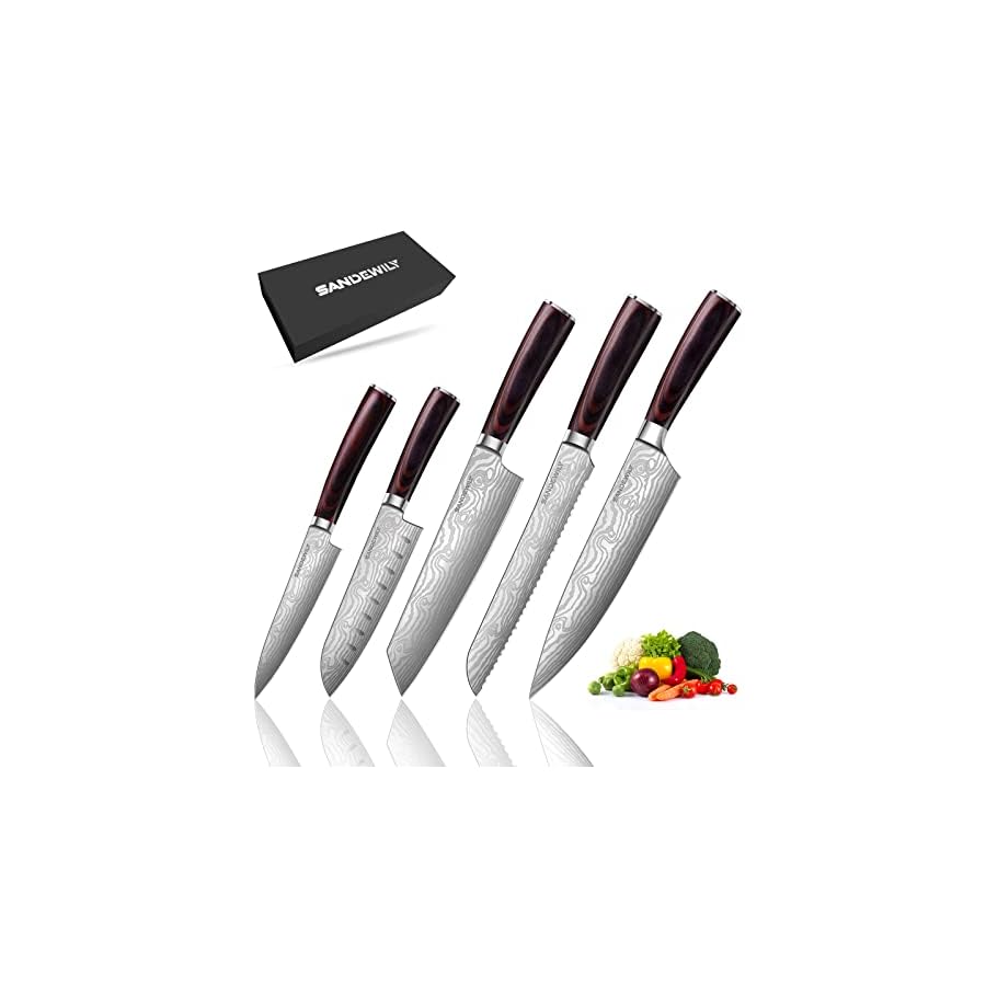 5PCS-Chef-Knife-Set-Ultra-Sharp-Japanese-Knives-with-High-Carbon-Stainless-Steel-Blades-and-Ergonomic-Pakkawood-Handle-in-an-Elegant-Gift-Box SANDEWILY 5PCS Chef Knife Set - Ultra Sharp Japanese Knives with High Carbon Stainless Steel Blades and Ergonomic Pakkawood Handle in an Elegant Gift Box