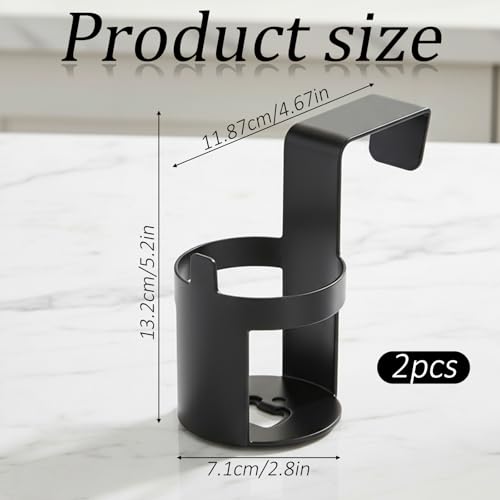 2PCS Portavasos de Auto Universal Negro plástico miniatura 2