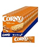 Corny, Barrita Cacahuetes Sweet and Salty, Equilibrio Dulce y Salado, Sin Conservantes ni Aceite de Palma, Pack 10 estuches con 6 barritas 10x(6x25g)