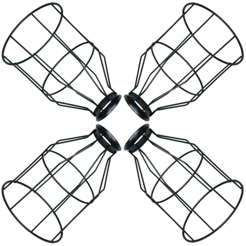 Image of Ceiling Fans Light Covers Metal Shade, Industrial Style Replacement Lamp Guard with Standard 2-1 /8 inch Fitter Size, 6.9 inch high x 5.1 inch Diameter, Pack of 4