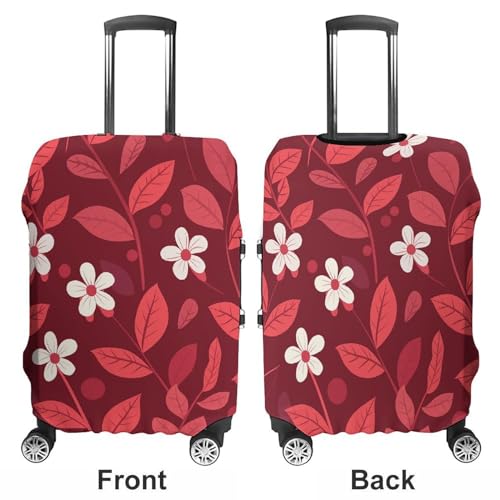 Travel Luggage Cover Suitcase Protector Red Tint Leaves Elastic Washable Suitcase Cover Anti-scratch Spandex Baggage Covers Fits 18-32 Inch Luggage, style-33
