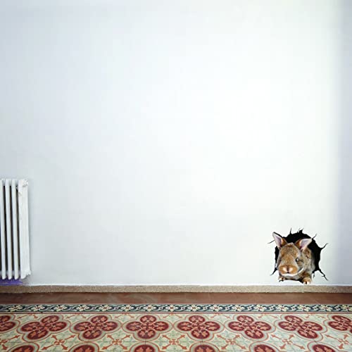 3D Rabbit Wall Decal - Easter Bunny Kid Design Sticker - Adhesive Decoration Decals - Cute Kitchen Vinyl Toilet Nursery Decor Mural (118'' X 94'') #TOP4