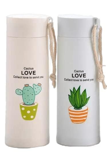 Pack of 2 - Premium Plant Print Glass Water Bottles, 450ml | Leak-Proof & BPA Free | Durable & Easy to Carry | Ideal for School, College & Outdoor (Random Colors) (B0DFQ71635) Amazon Price History, Amazon Price Tracker