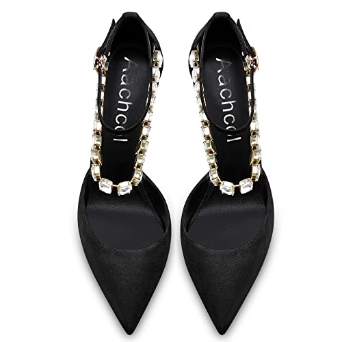 Aachcol Women Sexy Ankle Strap Stiletto High Heel Pumps Pointed Toe Dress Shoes Party Wedding Suede 3 Inch4
