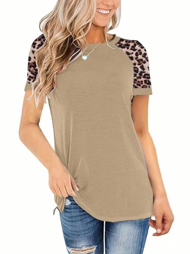 T-shirt kaki Cicy Bell col rond top fluide femme L couleur unie