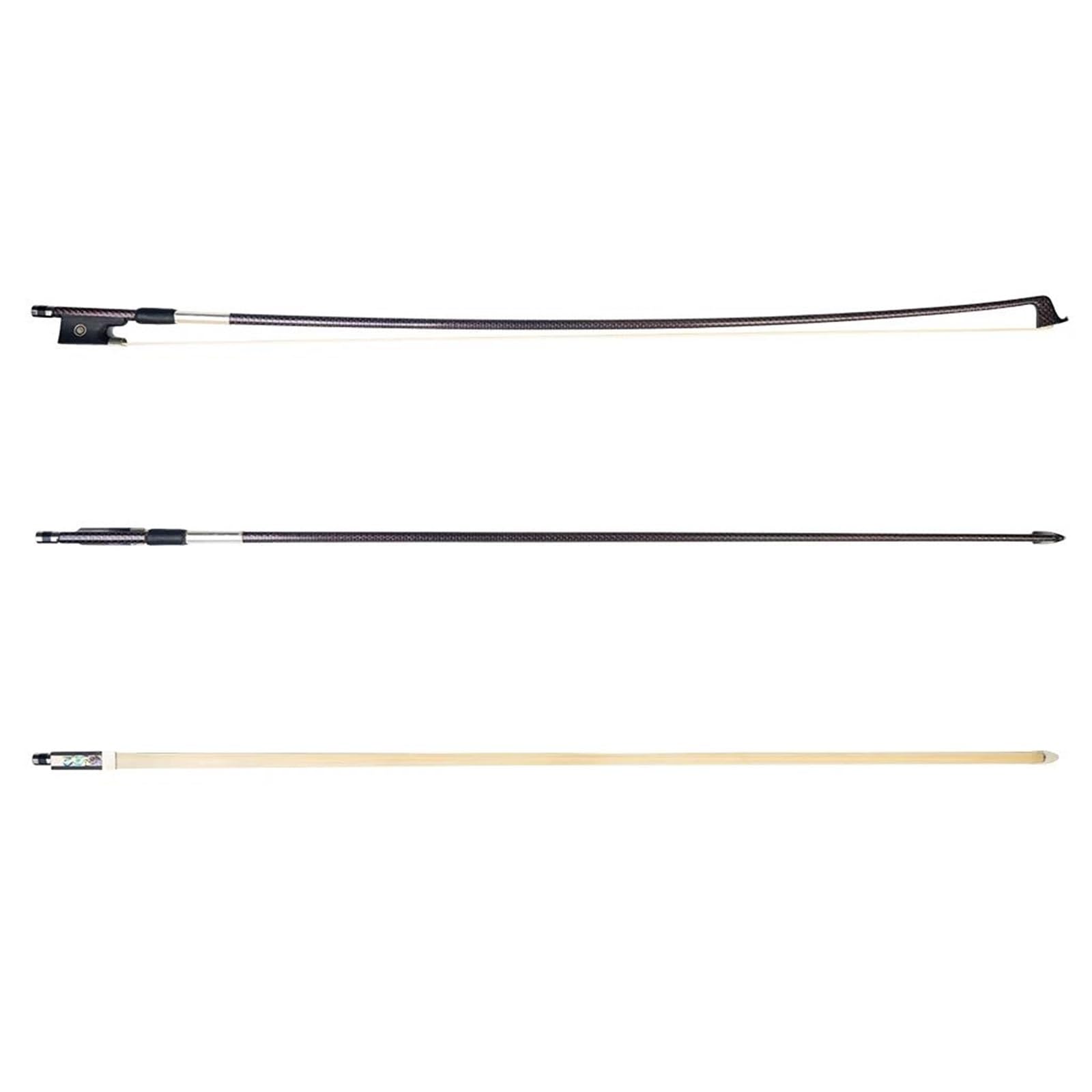 Archet De Violon Pour Pratique Archet De Violon 4/4 En Fibre De Carbone Tressée En Soie Rouge Crin De Cheval Blanc De Mongolie | Archet de violon