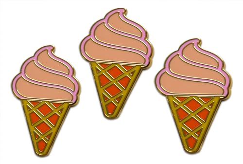 Image of Novel Merk Ice Cream, Pretzel, Pizza & Food Lapel Pin, Hat Pin & Tie Tack Set - with Clutch Back