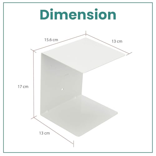 Image of Go Hooked Heavy Duty Metal Wall Mounted Book Shelves for Study Room, Living Room and Bedrooms (3 Pcs) (White)
