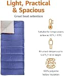 Amazon Basics 0°C Cool Weather Sleeping Bag, 191 x 84 Centimeters, Blue