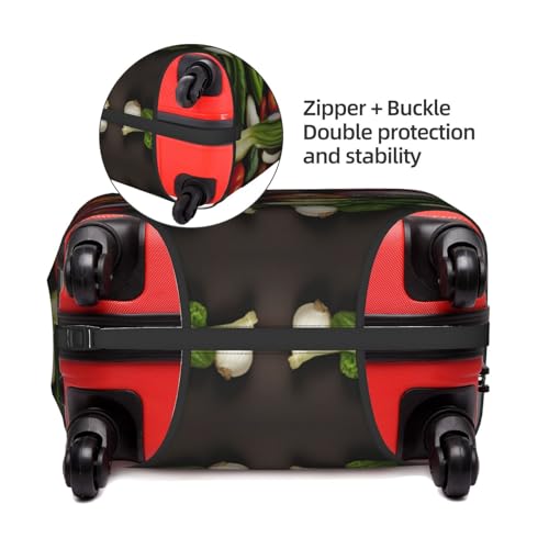 Introduction Of Various Vegetables Print Travel Elastic Suitcase Luggage Baggage Cover Protector, Washable And Anti-Scratch4