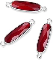 Vista 10 de CCP9-G4 - Conector de piedra natal transparente de abril de grado A de Adabele de 0.827 in, barra rectangular chapada en oro amarillo de 18