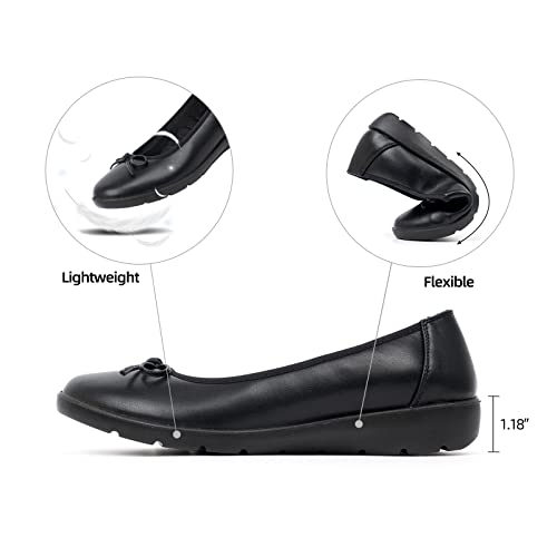 VJH confort Women’s Ballet Flats Round Toe Slip-On Comfortable Dress Pump Walking Shoes2