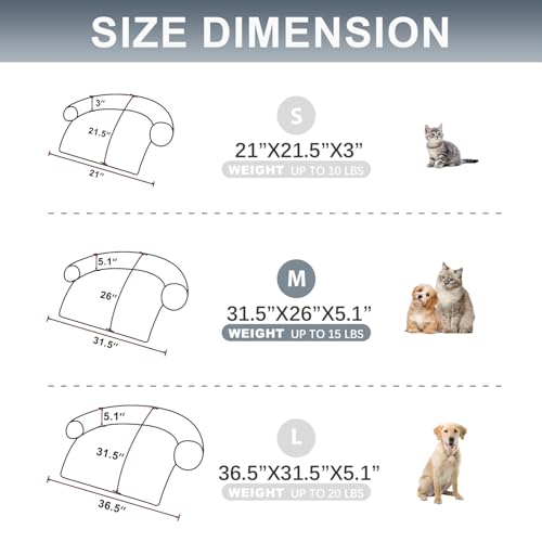 Image of Calming Dogs /Cats Bed Mats, Dog Pad Washable Removable Couch Cover, Plush Long Fur Mat for Pets, Waterproof Lining, Perfect for Small, Medium and Large Dogs and Cats (Gradient Gray, M)
