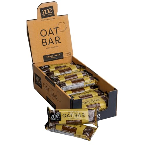 zoe Nutrition, Oat Bar, Pack of 18 x 65 g (18 Haferriegel x 65 g, Double Chocolate)