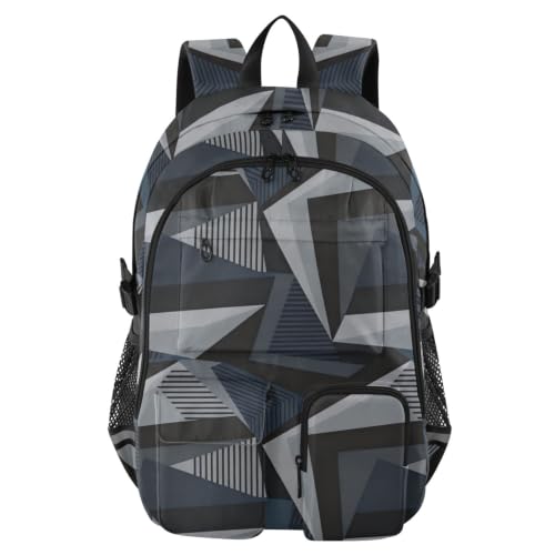 Mochila de viaje azul marino de 44.5 cm con diseño geométrico para ordenador