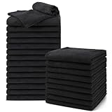 UNIMADE Salon Towels 24 Pack, Microfiber Barber Towels Bulk, (16x29 inches) Hair-Drying Cloth Super Soft Black Hand Cloth for Gym, Bath, Spa Use and Home Beauty Care(Not Bleach Proof)